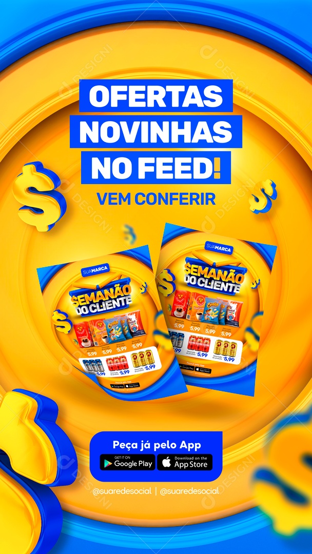 Social Media Ofertas Novinhas No Feed PSD Editável