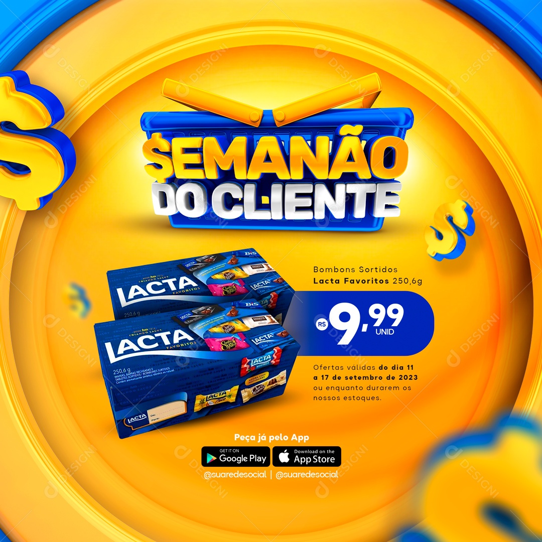 Semanão Do Cliente Bombons Social Media PSD Editável