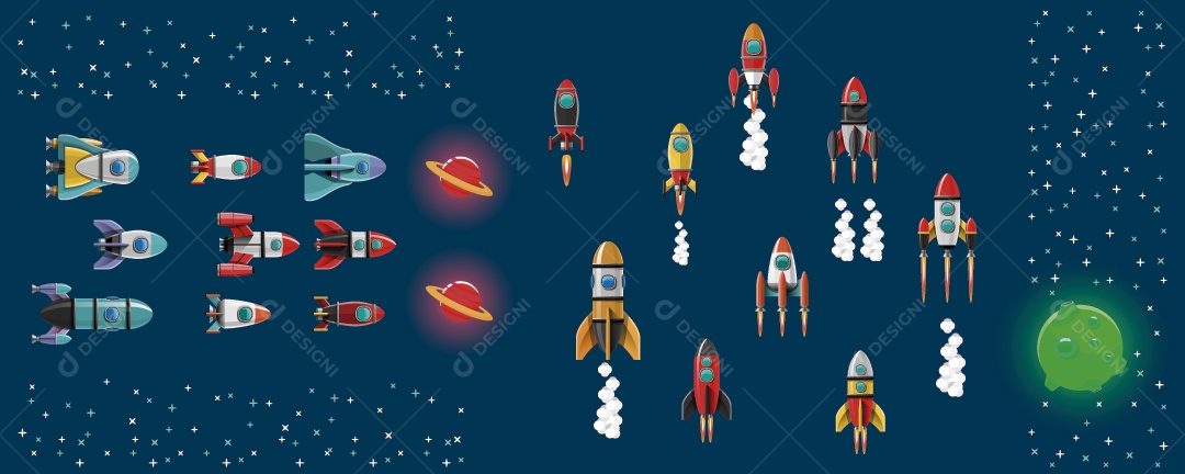 Foguetes Ilustração Vetor EPS