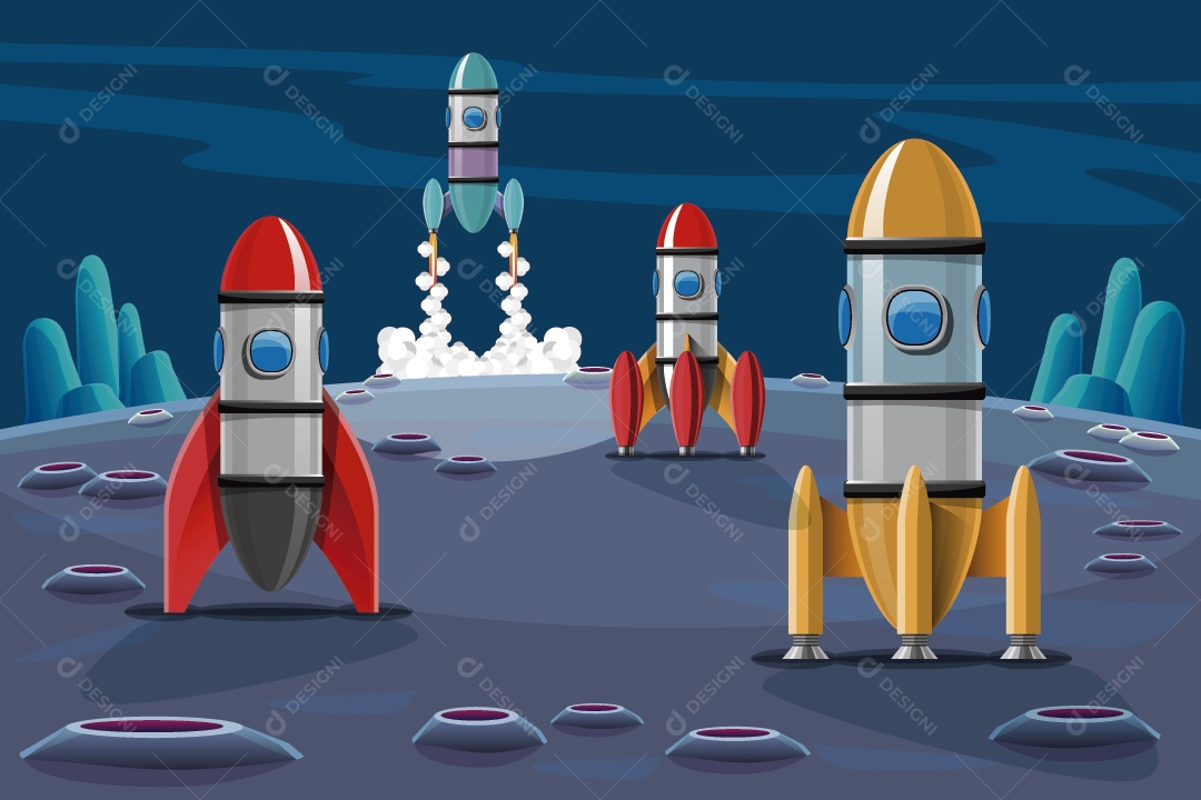 Foguete Ilustração Vetor EPS