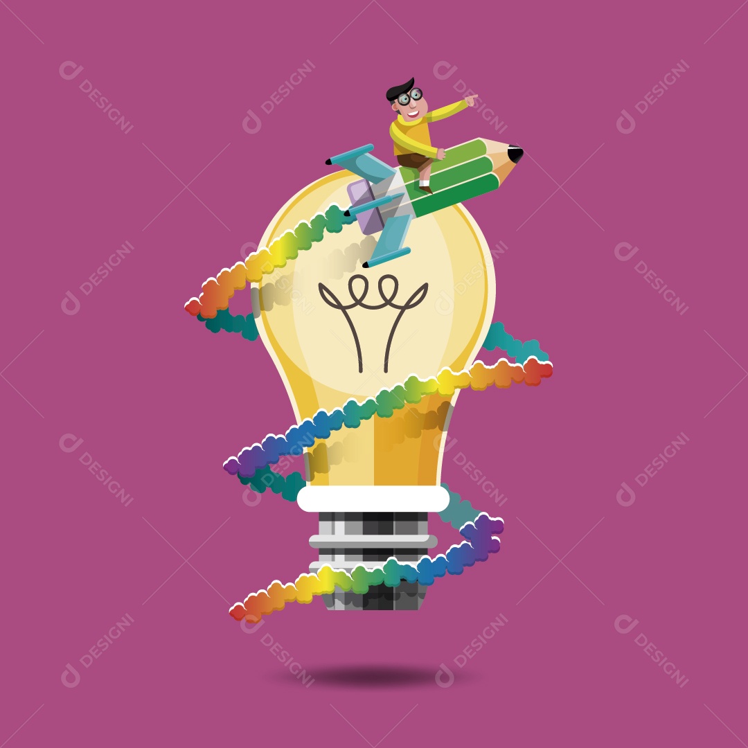 Conceito de Ideias e Conhecimento Ilustração Vetor EPS