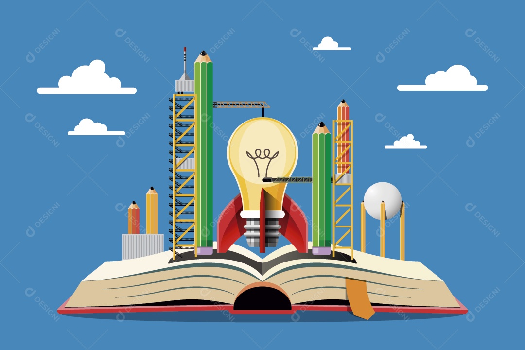 Conceito de Ideias e Conhecimento Ilustração Vetor EPS