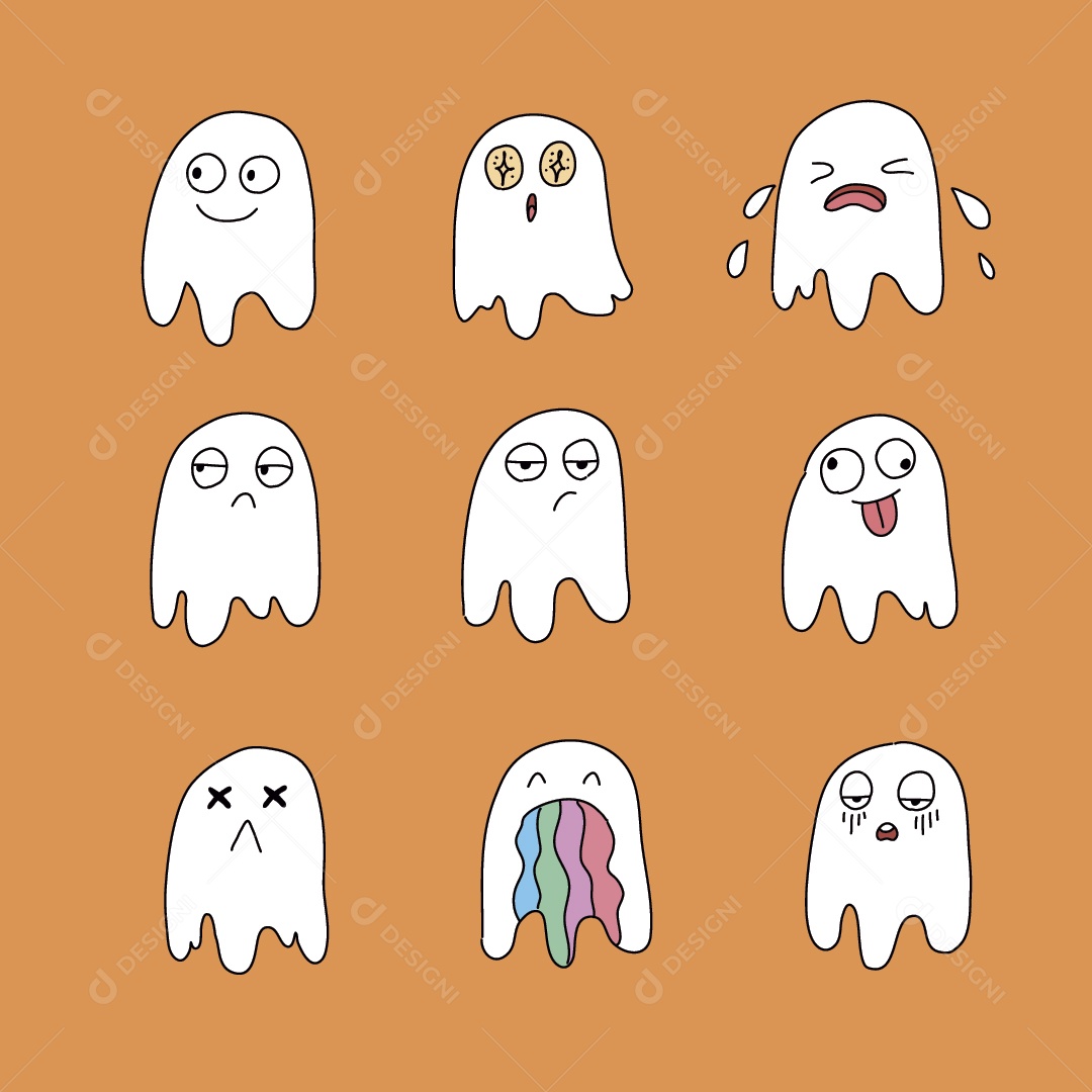Fantasma Personagem Ilustração Vetor EPS