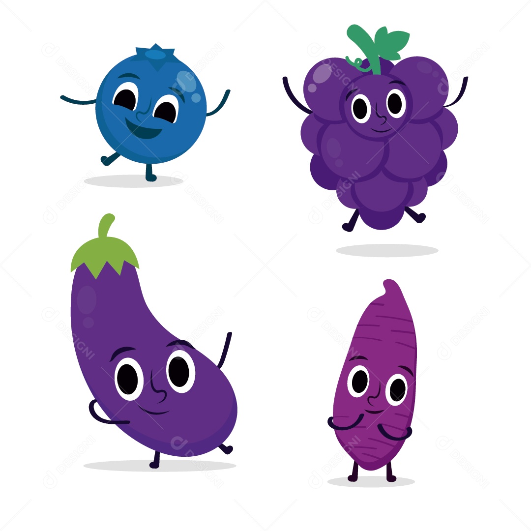 Personagem do Frutas Ilustração Vetor EPS