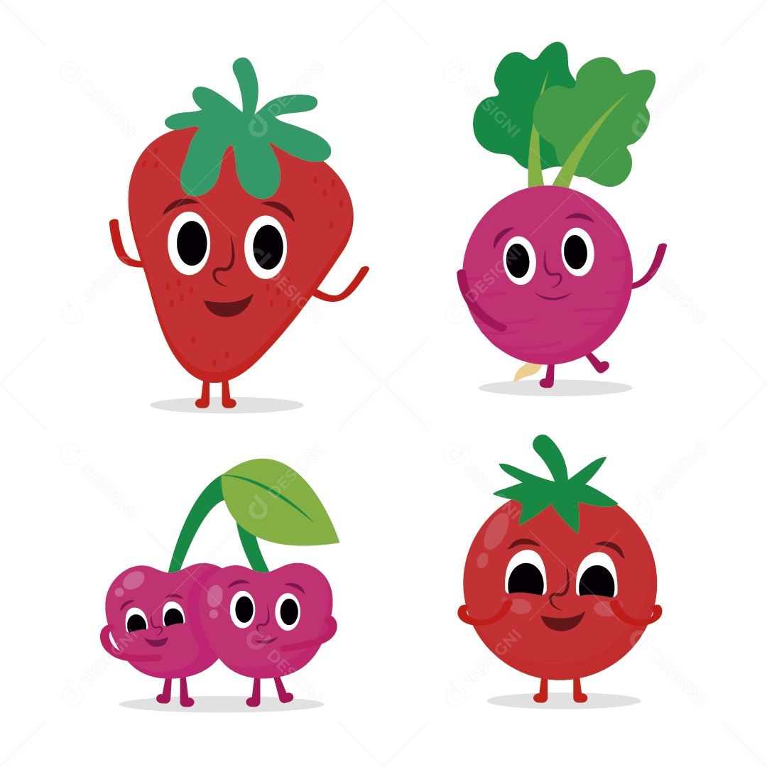 Personagem do Frutas Ilustração Vetor EPS