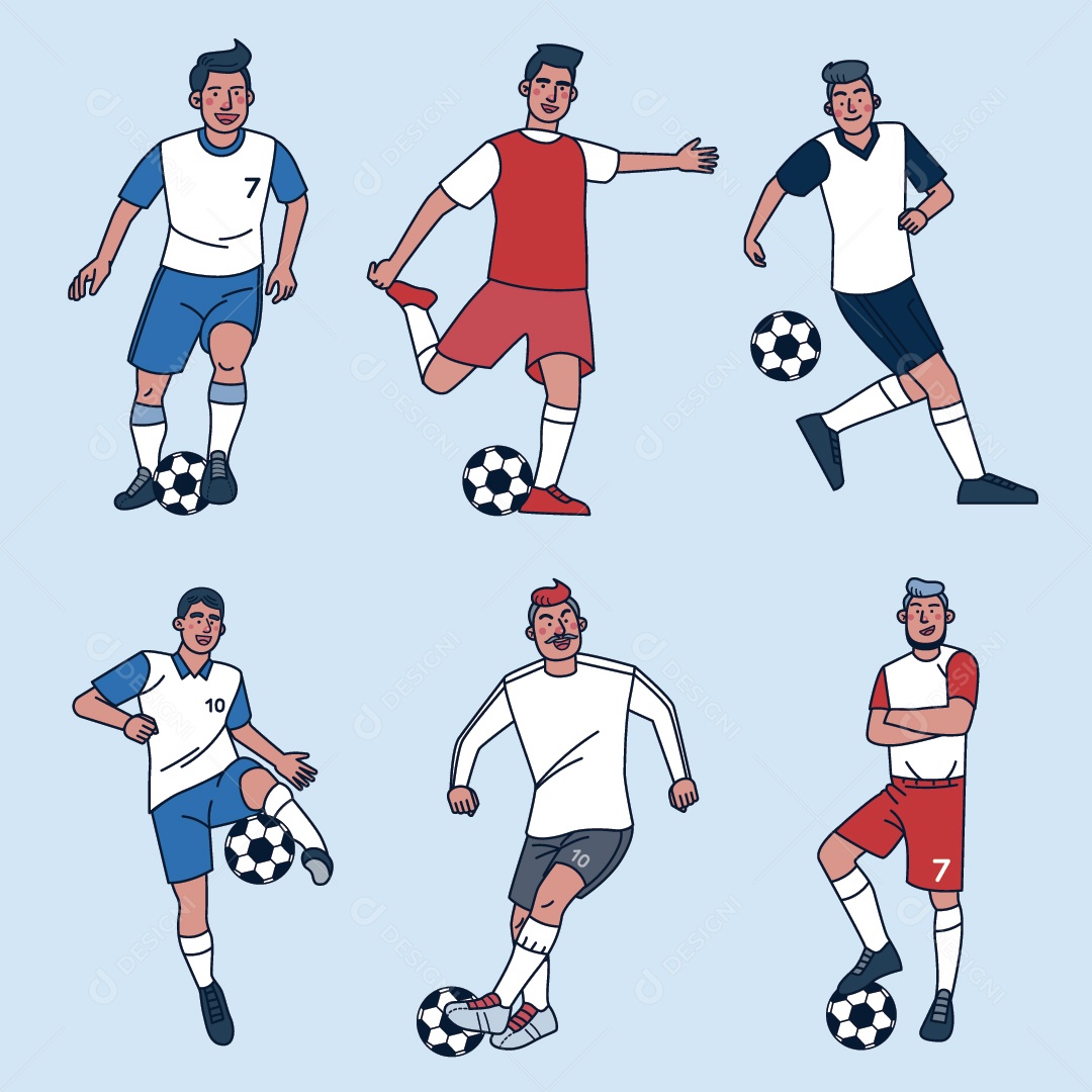 Jogador de Futebol Ilustração Vetor EPS