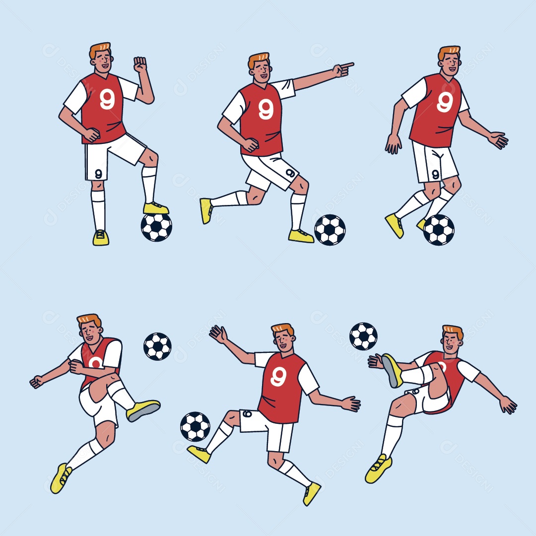 Jogador de Futebol Ilustração Vetor EPS