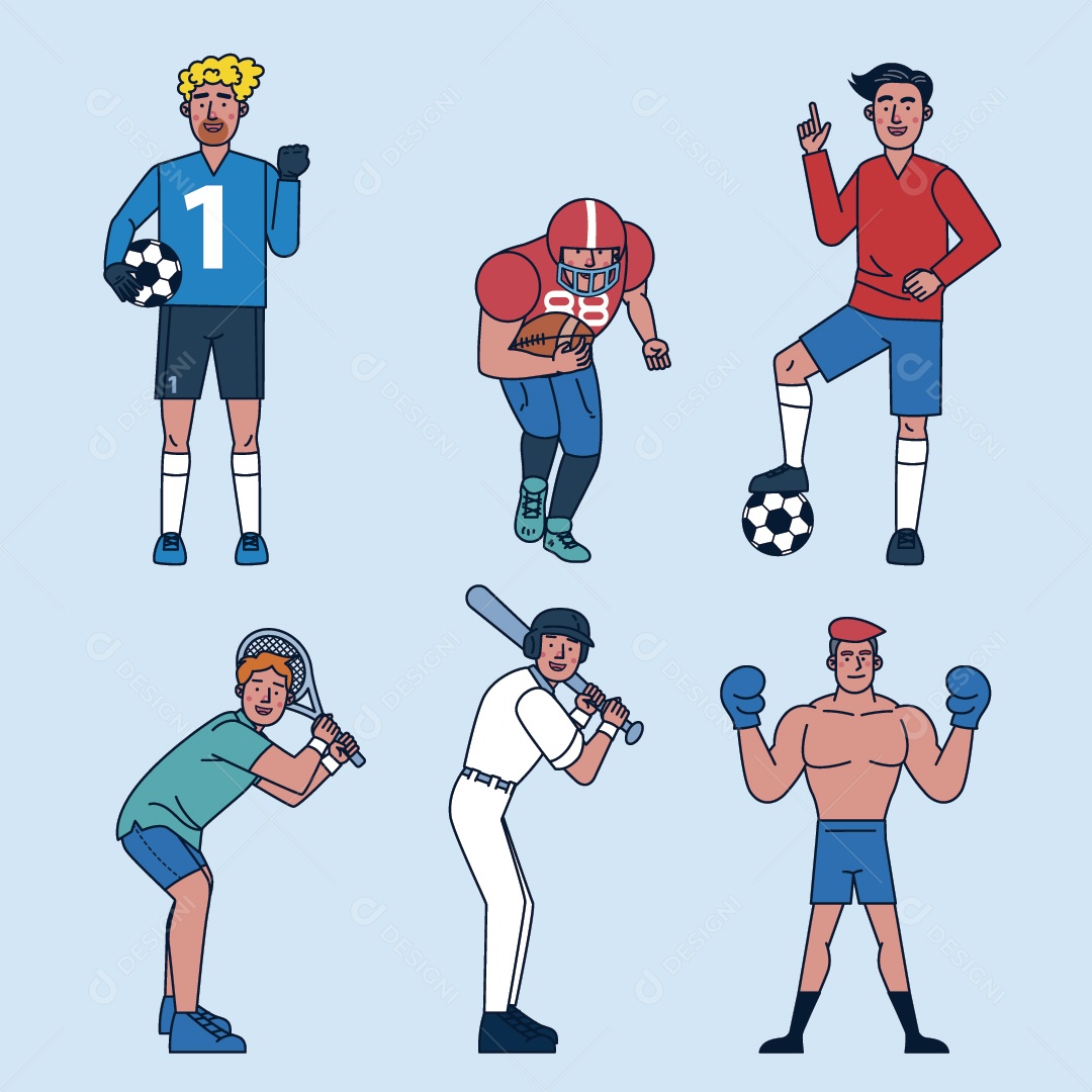 Atletas Ilustração Vetor EPS
