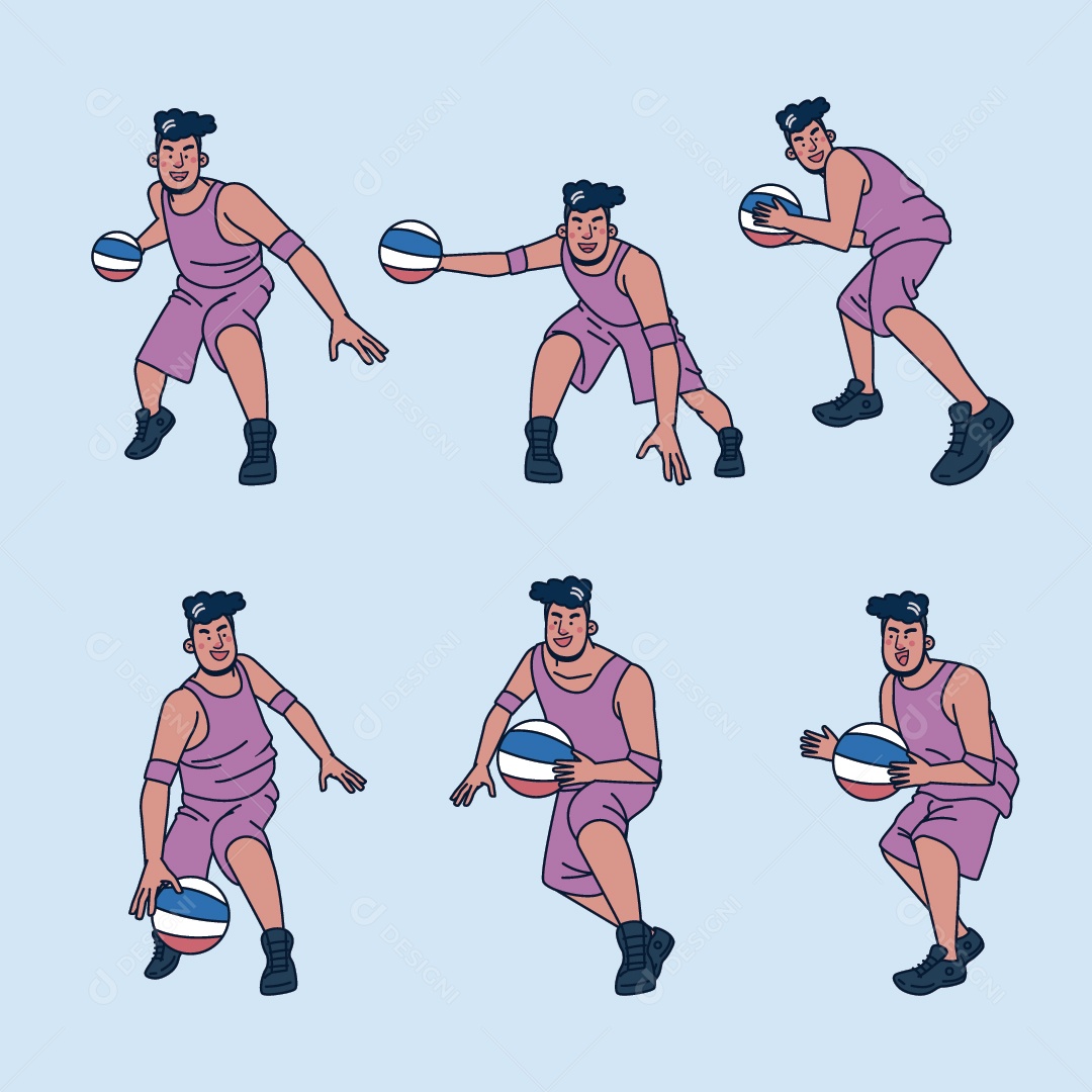 Jogador de Basquete Ilustração Vetor EPS