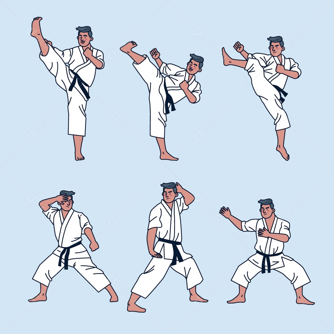 Lutador de Caratê Ilustração Vetor EPS