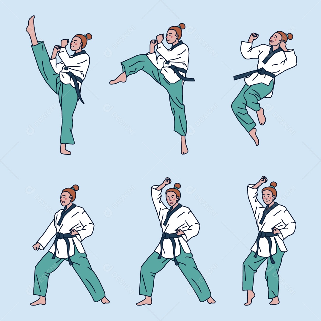 Lutador de Caratê Ilustração Vetor EPS