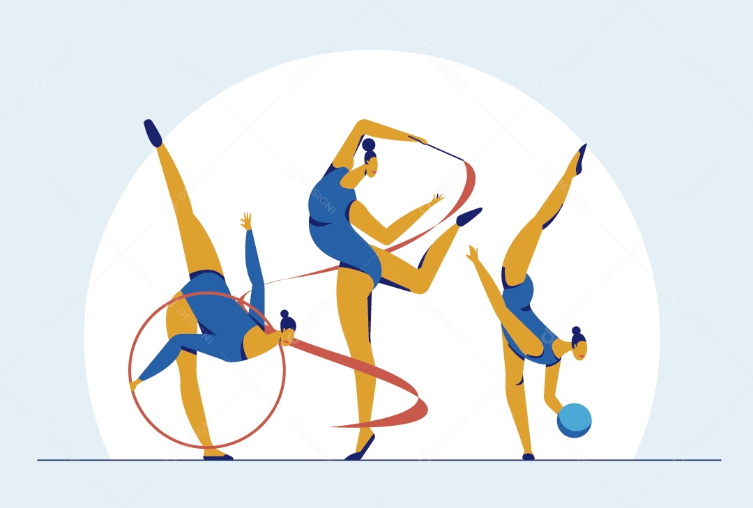 Ginastica Rítmica Ilustração Vetor EPS