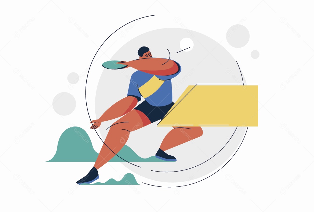 Jogador de Tênis de Mesa Ilustração Vetor EPS