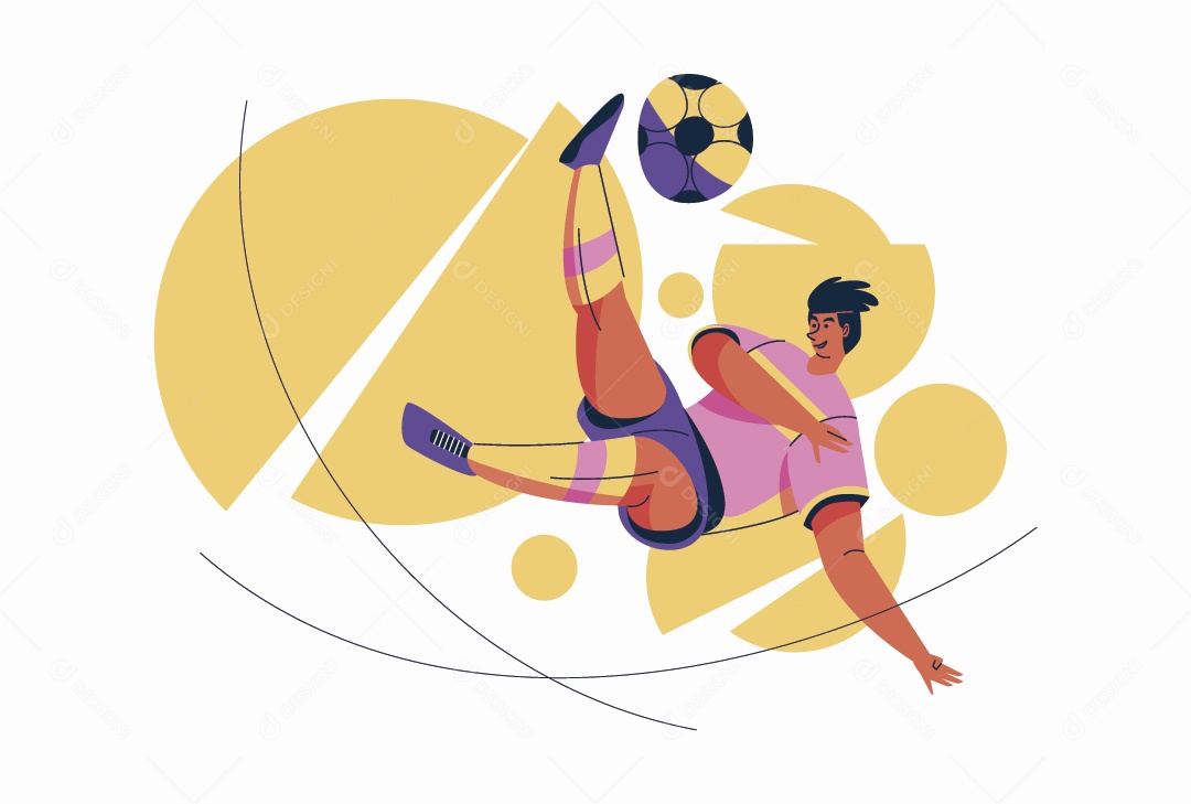 Jogador de Futebol Ilustração Vetor EPS