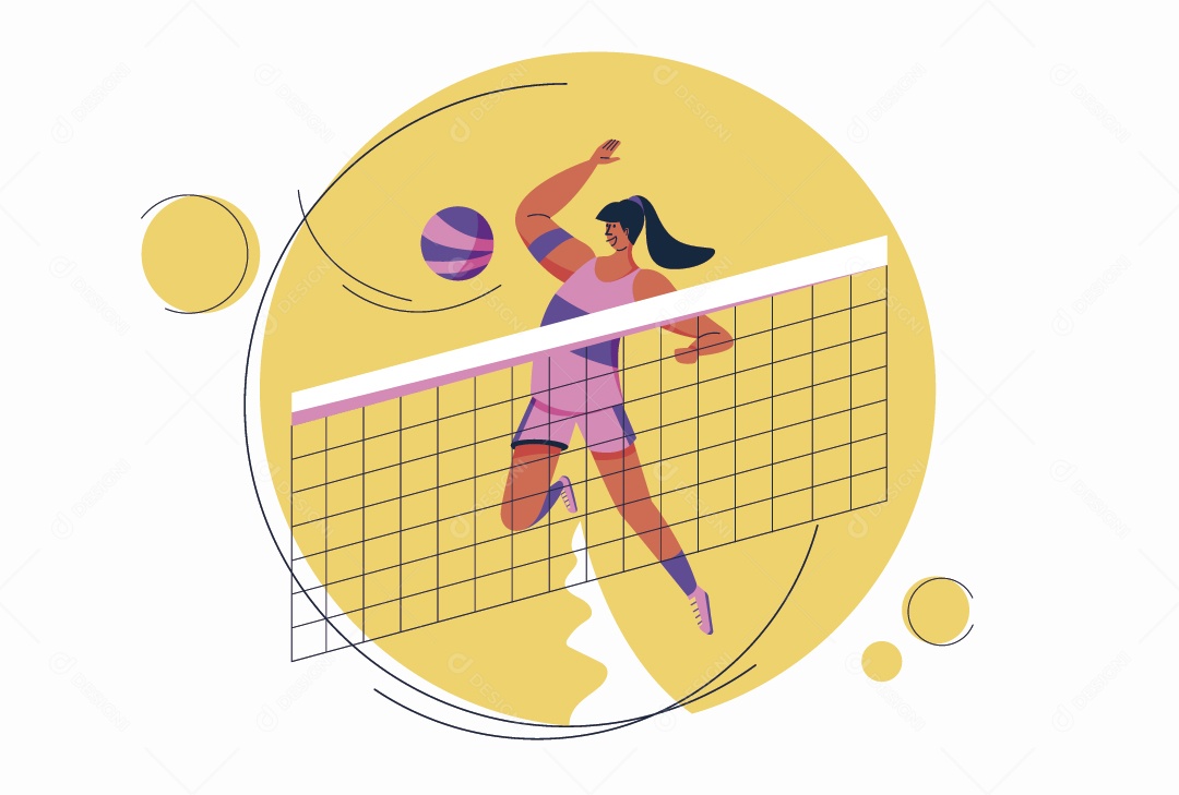 Jogadora de Vôlei Ilustração Vetor EPS