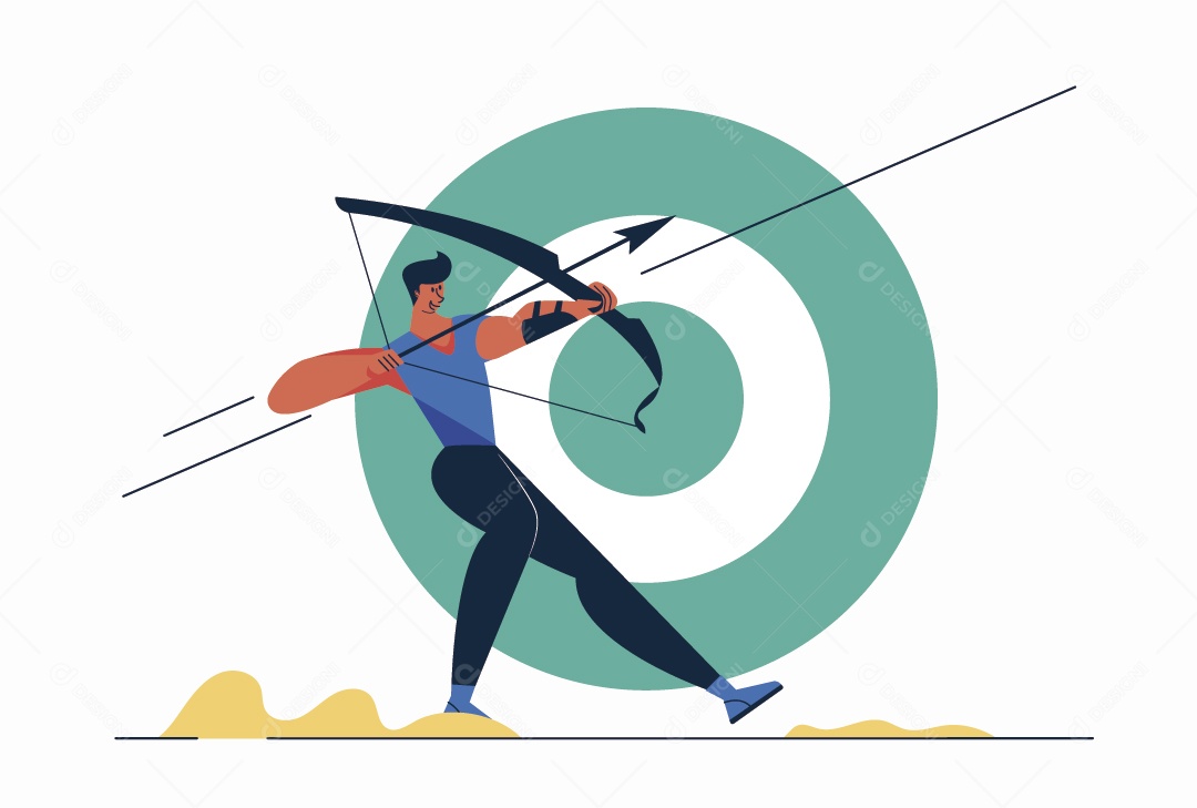 Arco e Flecha Ilustração Vetor EPS