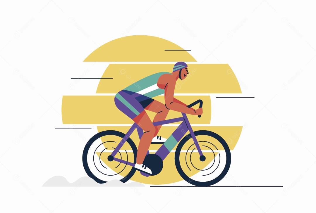 Ciclismo Ilustração Vetor EPS