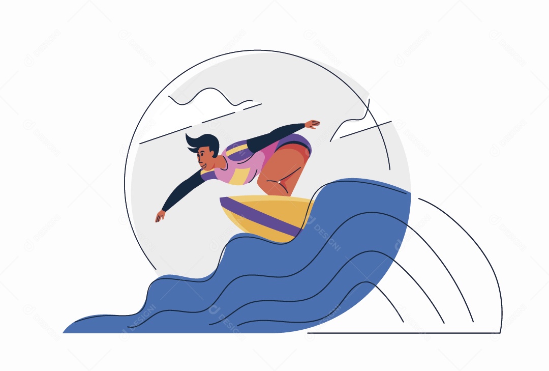 Surfista Ilustração Vetor EPS