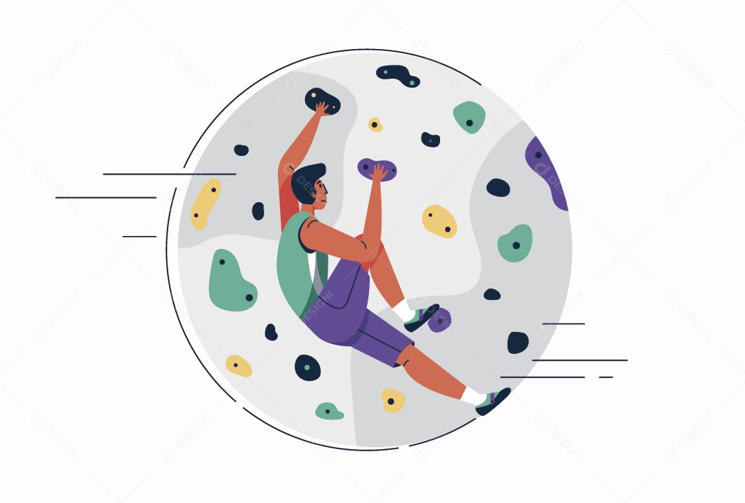 Atleta de Escalada Ilustração Vetor EPS