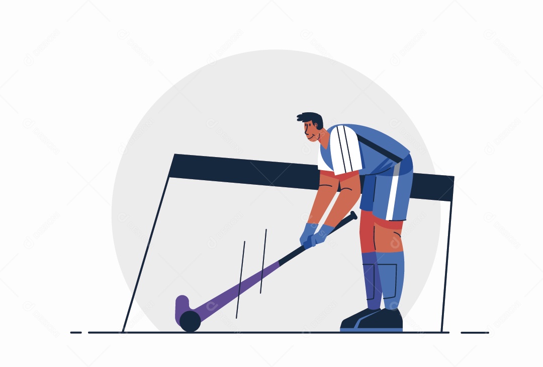 Jogador de Hóquei Ilustração Vetor EPS