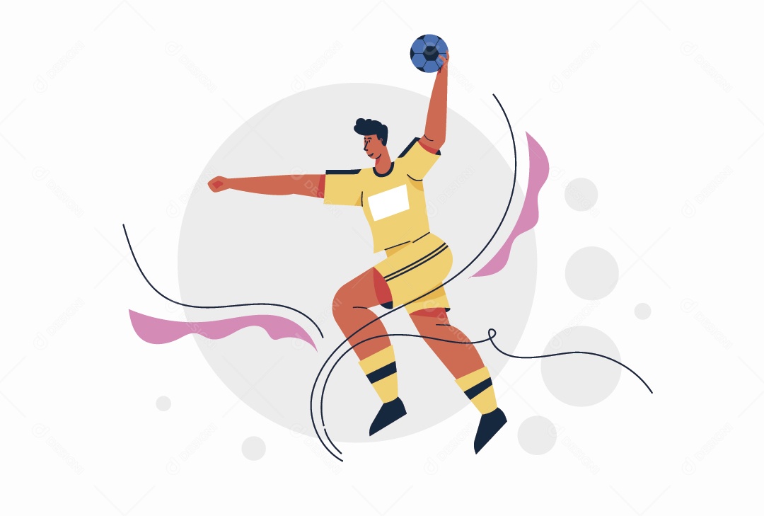 Jogador de Vôlei Ilustração Vetor EPS