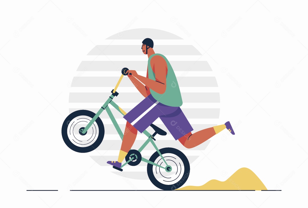 Atleta de Bmx Ilustração Vetor EPS