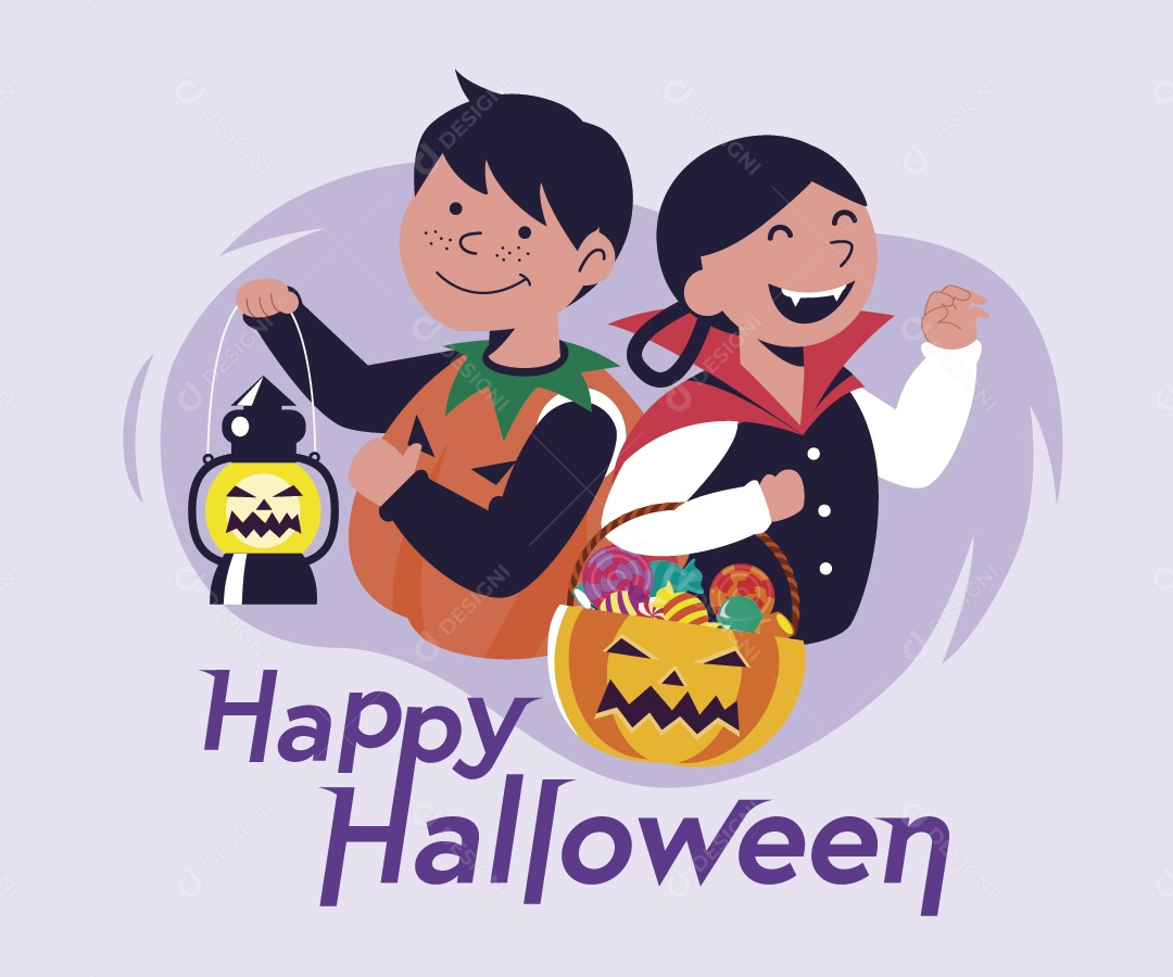 Peonagens do Halloween Vetor EPS