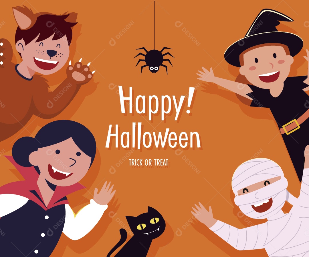 Peonagens do Halloween Vetor EPS