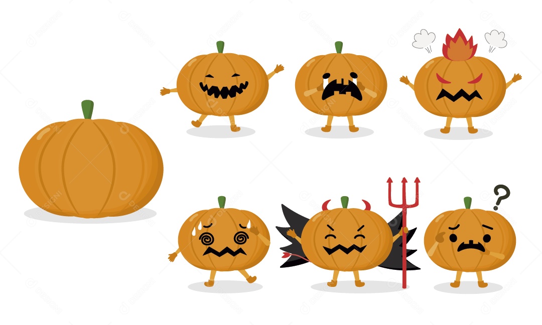 Abóbora Personagem do Halloween Vetor EPS