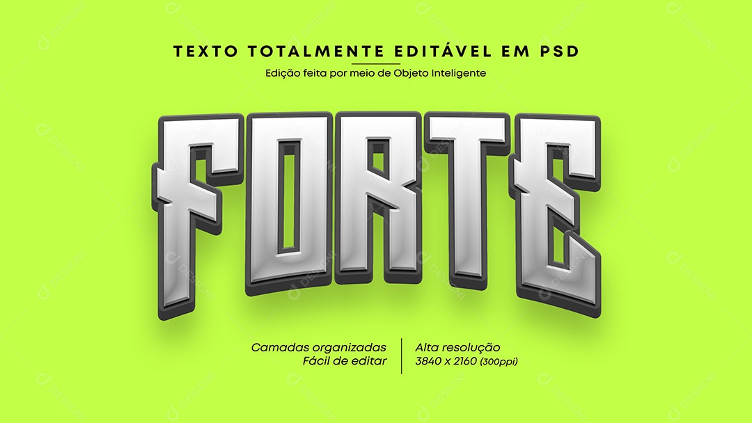 Efeito de Texto Forte PSD Editável