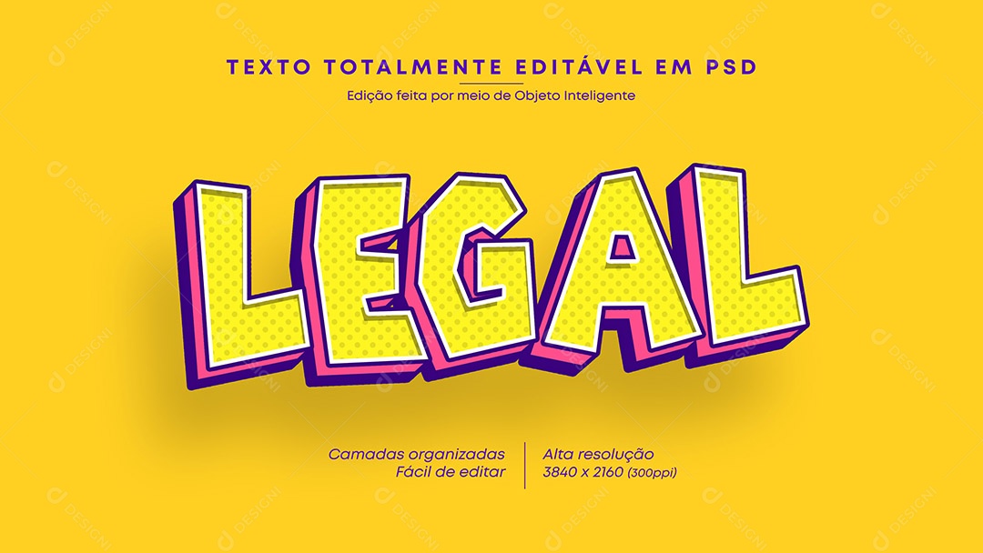 Efeito de Texto Legal PSD Editável