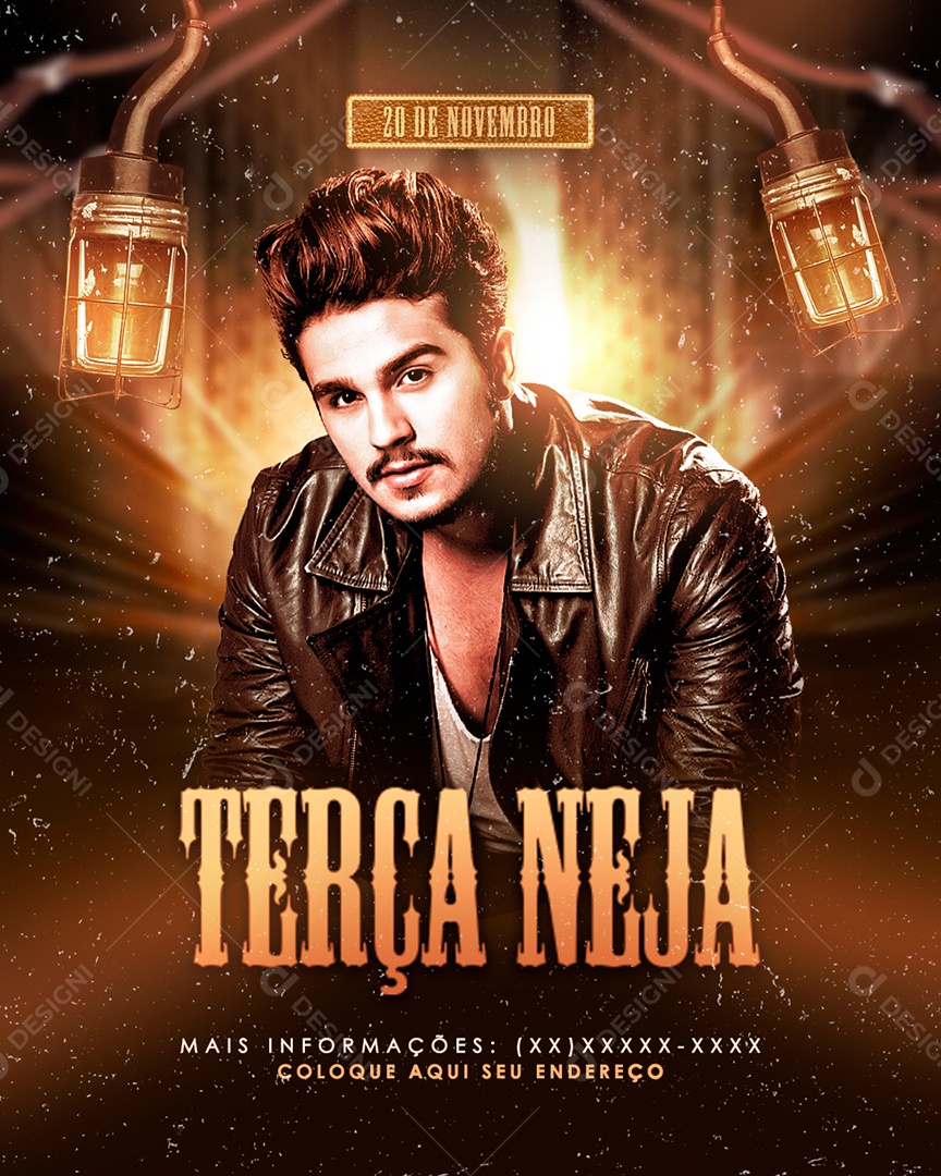 Flyer Feed Terça Neja Luan Santana Social Media PSD Editável