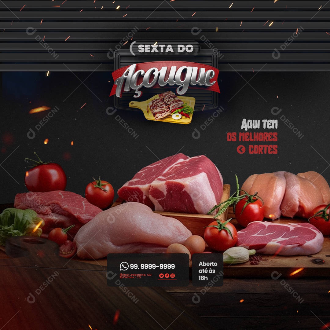 Sexta Do Açougue Aqui Tem os Melhores Cortes Social Media PSD Editável