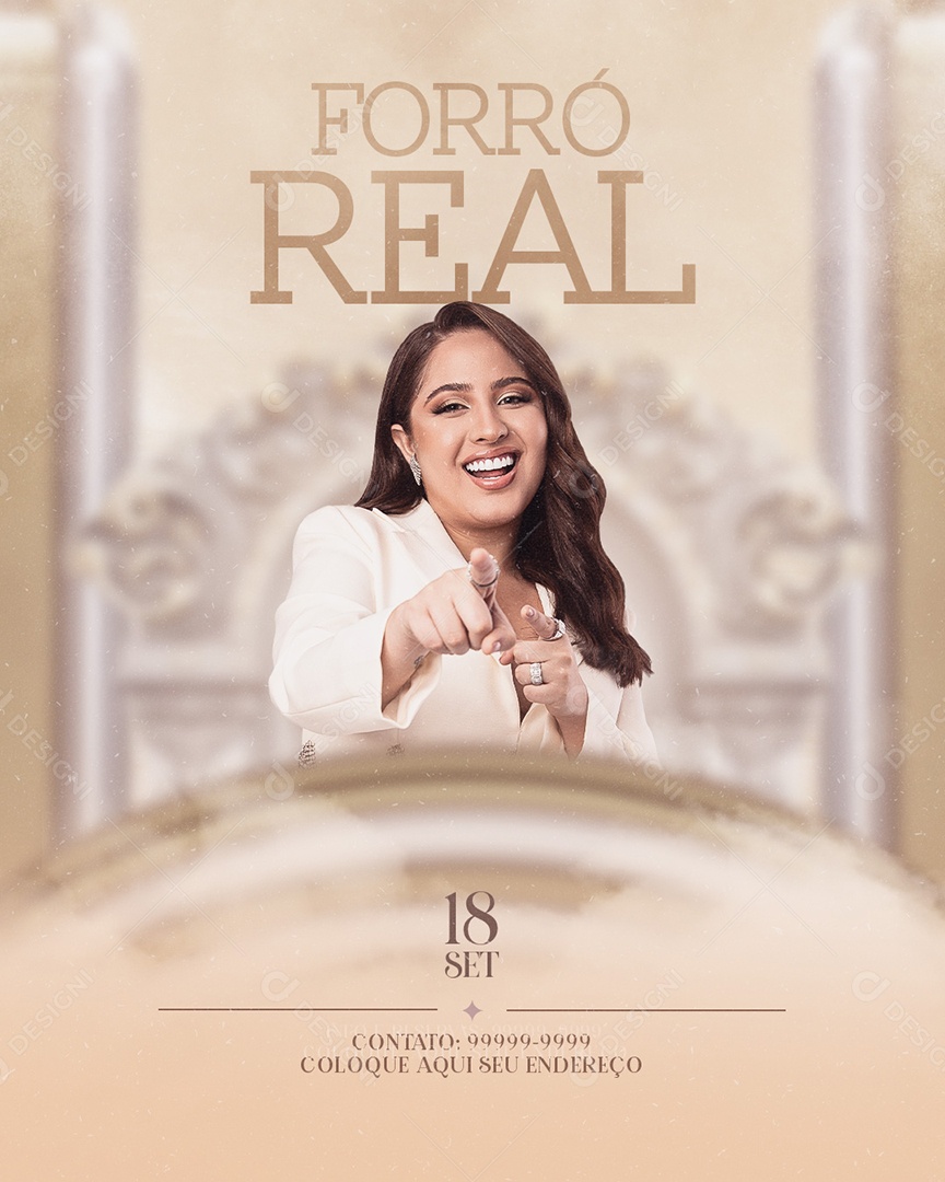 Flyer Feed Forró Real Mari Fernandez Social Media PSD Editável