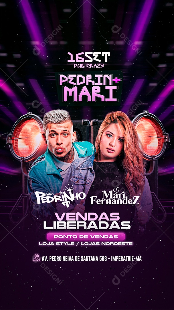 Story Flyer Pedrin + Mari Vendas Liberdades Mc Pedrinho Mari Fernandez Social Media PSD Editável