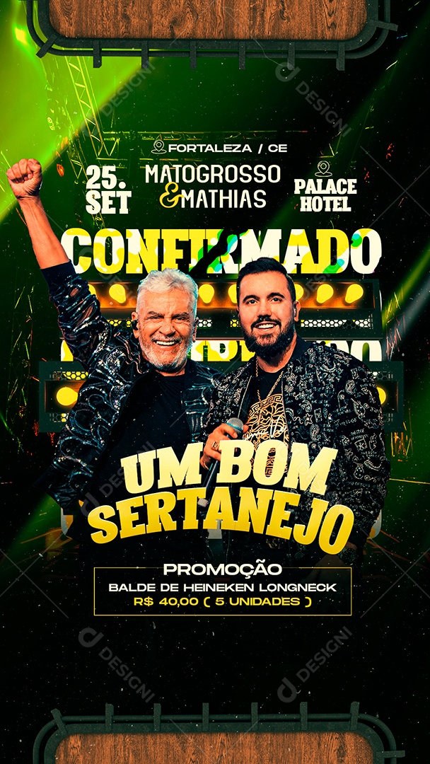 Story Flyer Um Bom Sertanejo Confirmado Matogrosso & Mathias Social Media PSD Editável