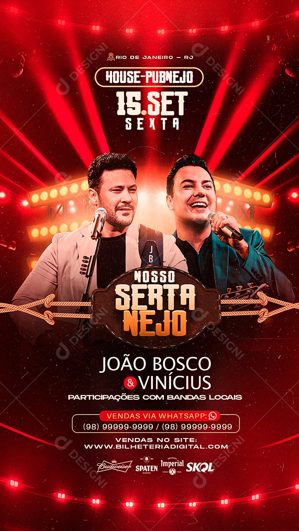 Story Flyer Nosso Sertanejo João Bosco & Vinícius Social Media PSD Editável