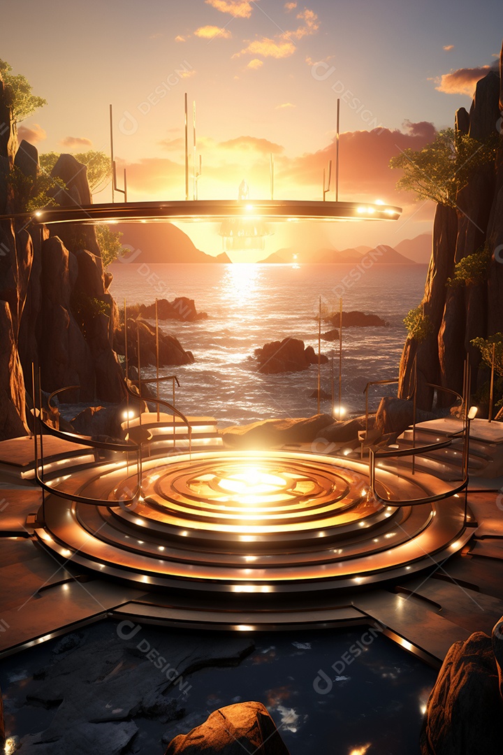 Cenário de um palco para eventos