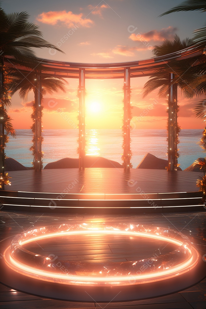 Cenário de um palco para eventos