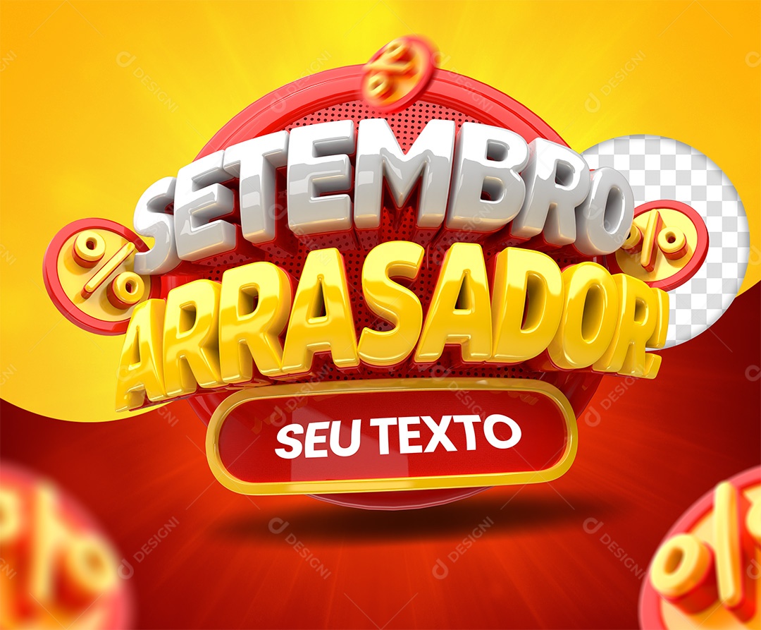 Selo 3D Setembro Arrasador Para Composição PSD