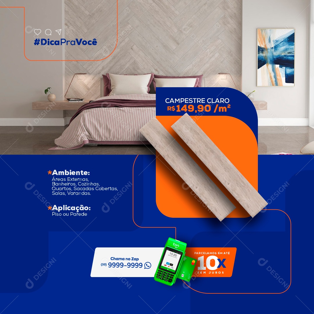 Loja de Pisos Campestre Claro Social Media PSD Editável