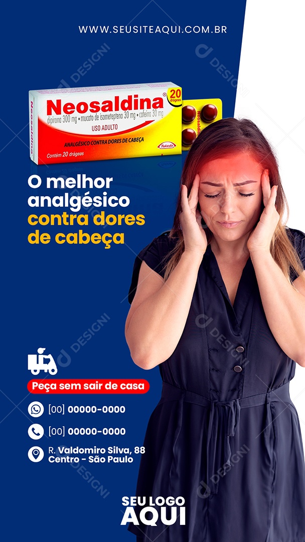 Social Media o Melhor Analgésico Contra Dores PSD Editável