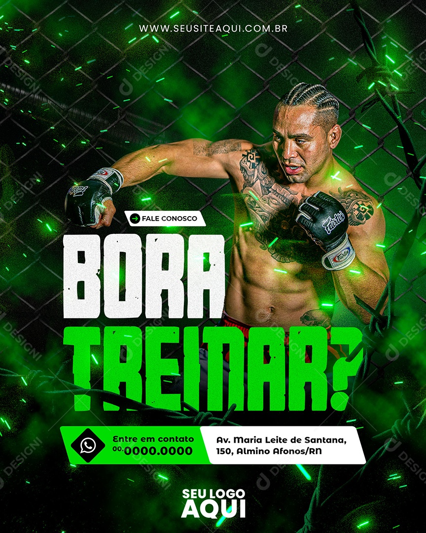 Bora Treinar Academia Social Media PSD Editável