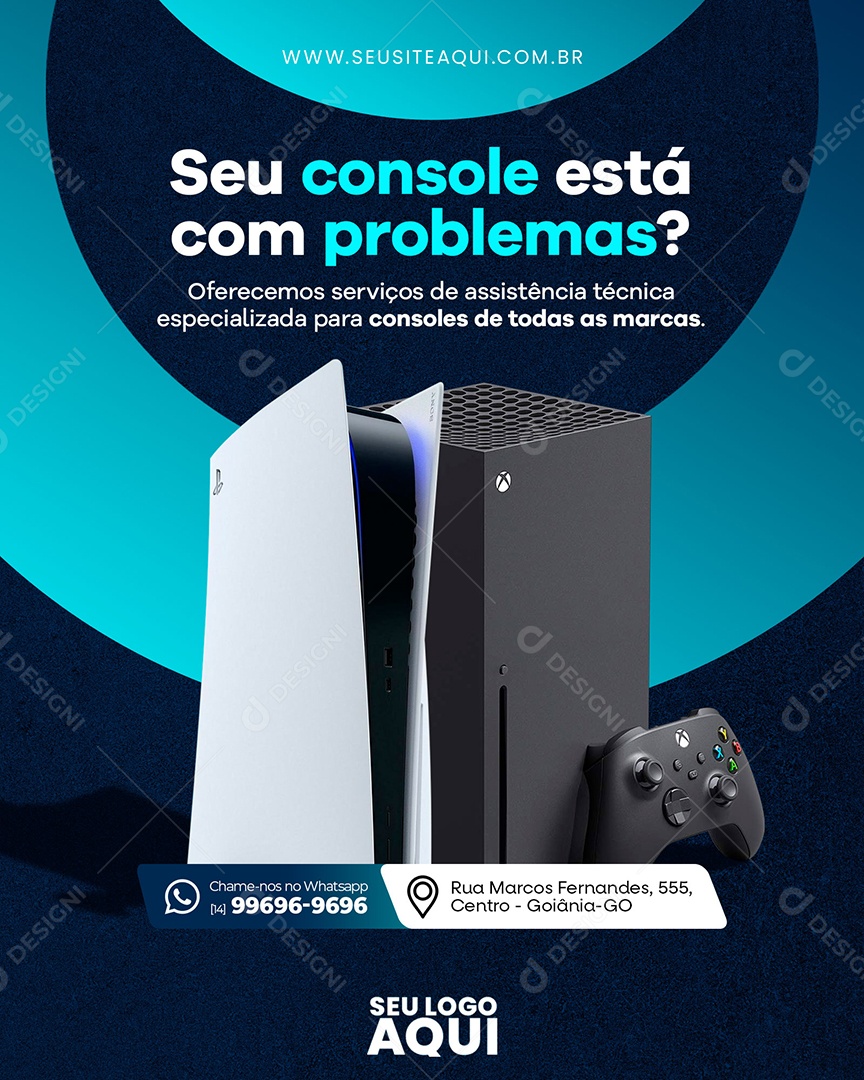 Social Media Seu Console Está Com Problemas PSD Editável