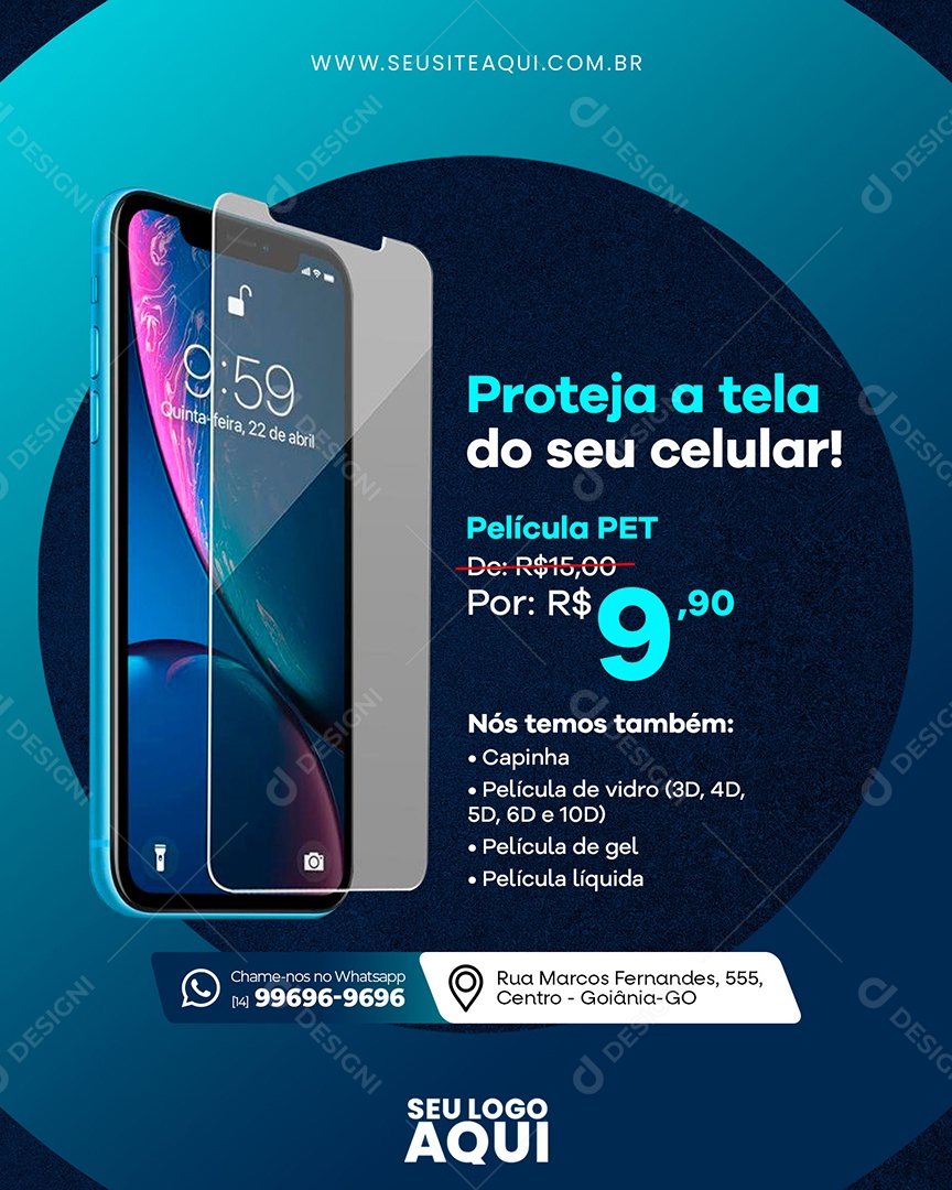 Proteja a Tela Do Seu Celular Social Media PSD Editável