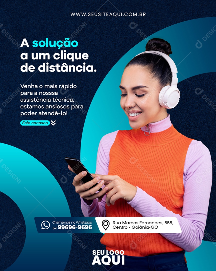 A Solução a Um Clique De Distância Social Media PSD Editável