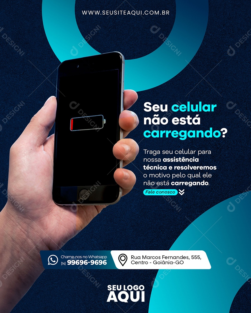 Seu Celular Não Está Carregando Social Media PSD Editável