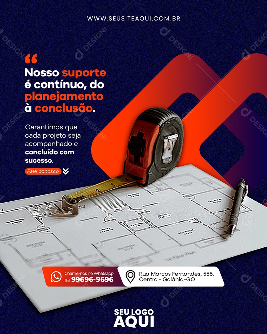 Nosso Suporte é Continuo Arquitetura Social Media PSD Editável
