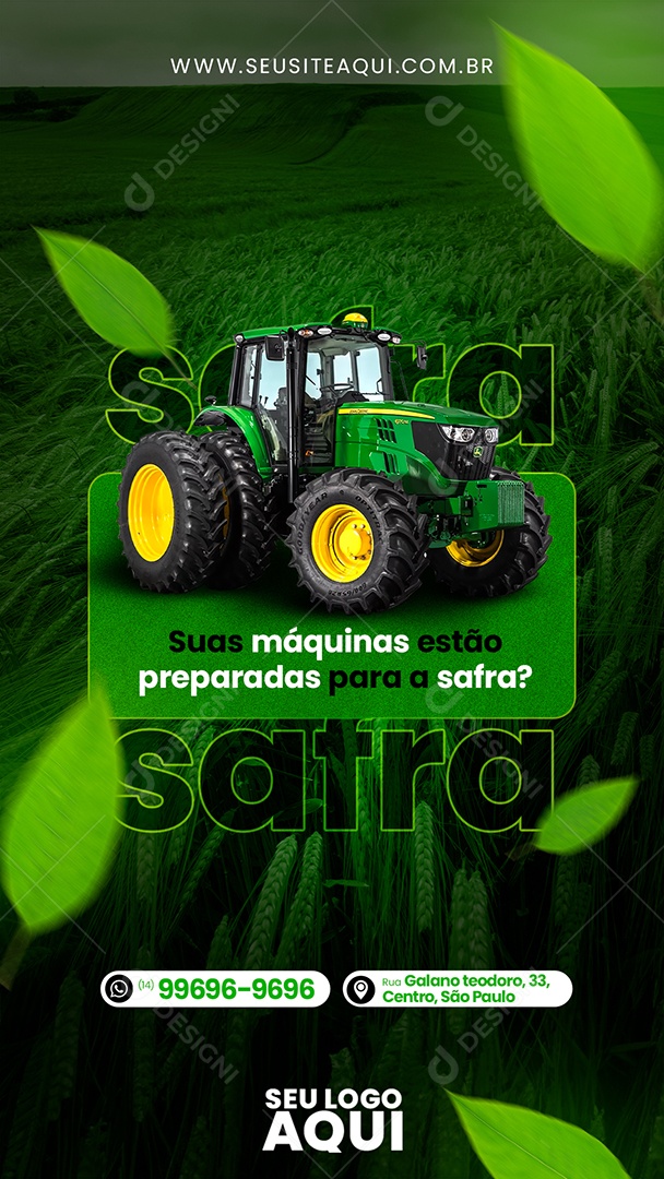 Story Suas Maquinas Estão Preparadas Para a Safra Social Media PSD Editável