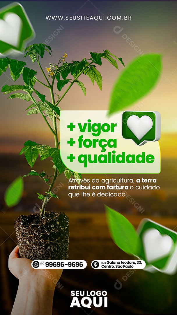 Social Media Story Mais Vigor Mais Força Mais Qualidade Agro PSD Editável